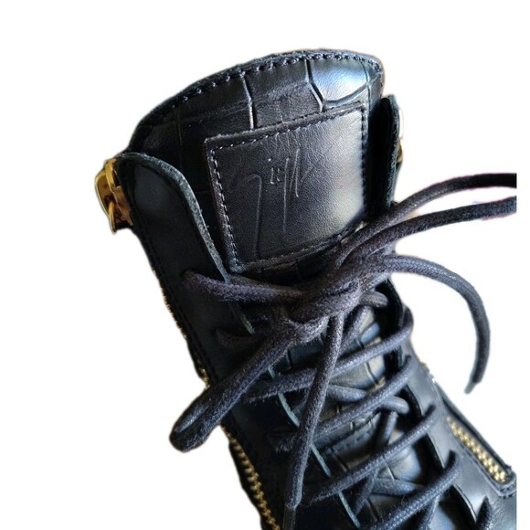 Guisepppe Zanotti London TR Donna Stamped Croc Mid Top Sneaker Women's Size... - Picture 7 of 16